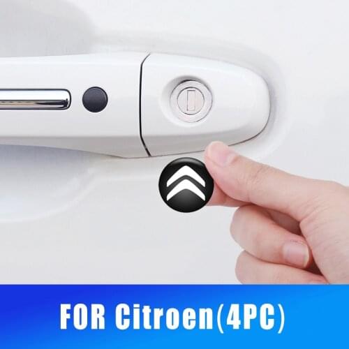4PC 20mm Car Door Keyhole Decorative Protection Sticker For Citroen C1 C2 C3 C4 C4L C5 C6 C8 C-ELYSEE VTS Xsara Auto Accessories
