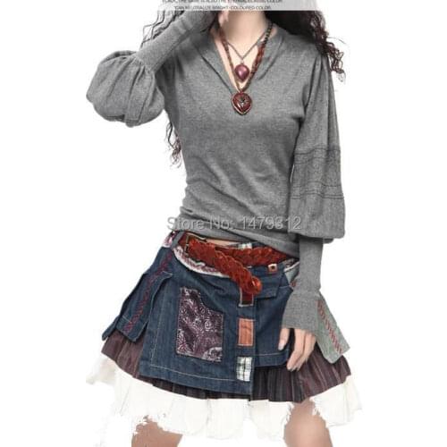 2019 New Arrival Cashmere Sweater Winter V-Neck Lantern Sleeve Sweater Warm Pullovers Womens Long Sleeve