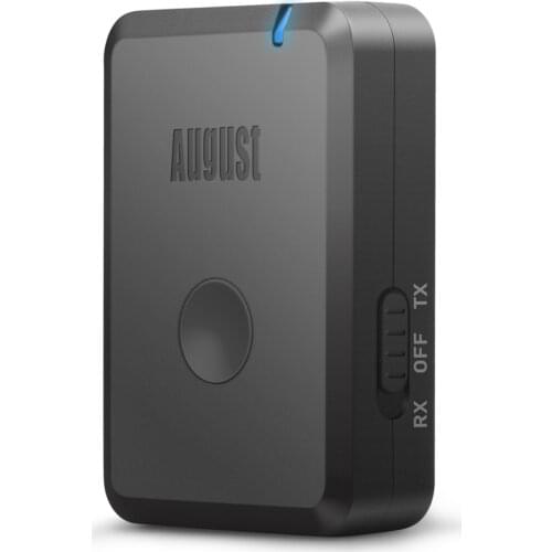 August MR260 Bluetooth Transmitter Receiver 2-In-1 Dual Mode Stereo Audio Adapter for TV/Speakers aptX Low Latency