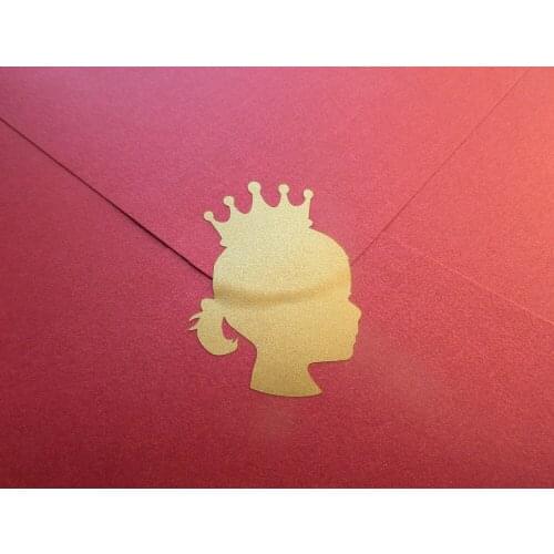 30 Piece/Set Princess Crown Stickers Girl Head Decals Party Invitation Seal Birthday Girl Baby Shower Sticker Vinyl Decal LC323