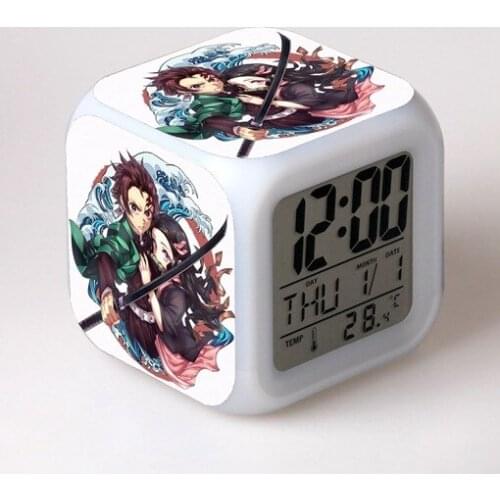 3d Demon Slayer Alarm Clock Kids Anime Light Led Clock Toys Wake Up LED Clock For Kids Adults Gift Despertador Table Droshipping