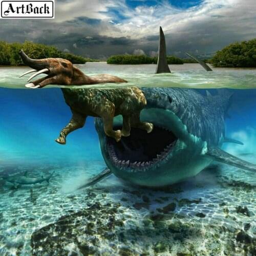 5d diy diamond painting whale elephant full square sticker mosaic rhinestone diamond embroidery crafts 50x50cm