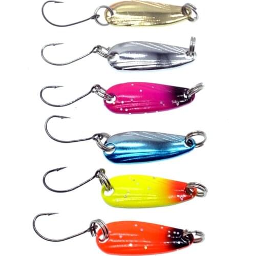 6pcs/Lot 2.5g 2.8cm Metal Spoon Lures Spinners Lure Sequin Artificial Fishing Hard Bait