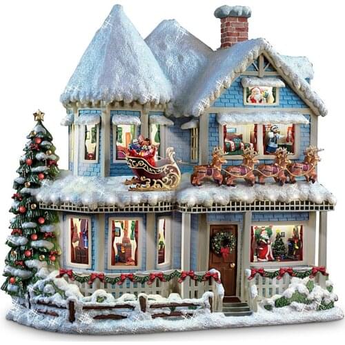 Full Round 5D diamond painting DIY diamond embroidery Christmas beautiful house Cross Stitch Rhinestone mosaic home decoration