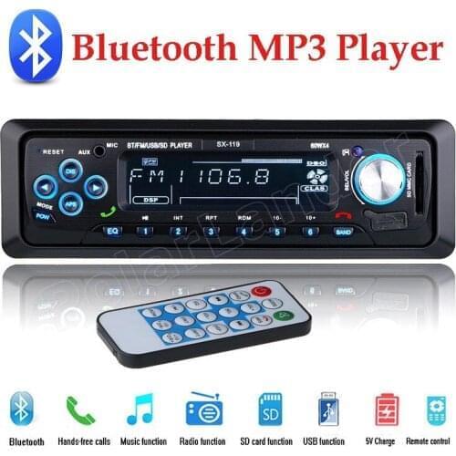 Car Radio 1 Din Universal With Remote Control MP3 Player Bluetooth Hands-free 12V Stereo Audio Music USB SD FM AUX Input