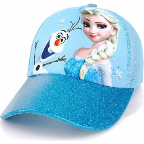 New Disney Toy Kids Hats Movie Frozen Princess Anna Elsa Girls Baseball Cap Girls Sun Hat Cartoon Soft Hats Kids Birthday Gift