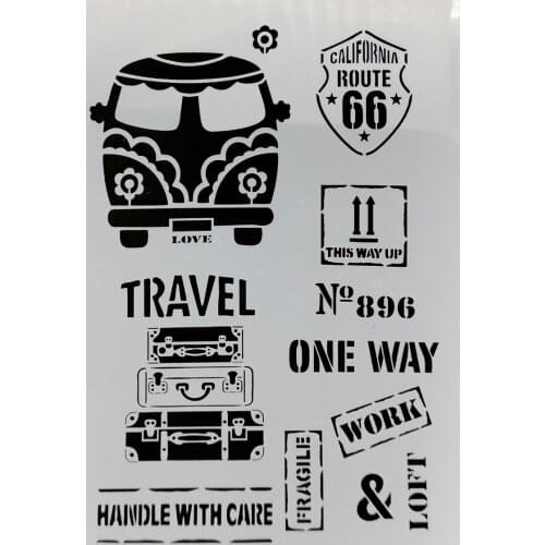 Travel Layering Stencils for Diy scrapbook/photo album Decorative Embossing coloring,painting stencil,home decor