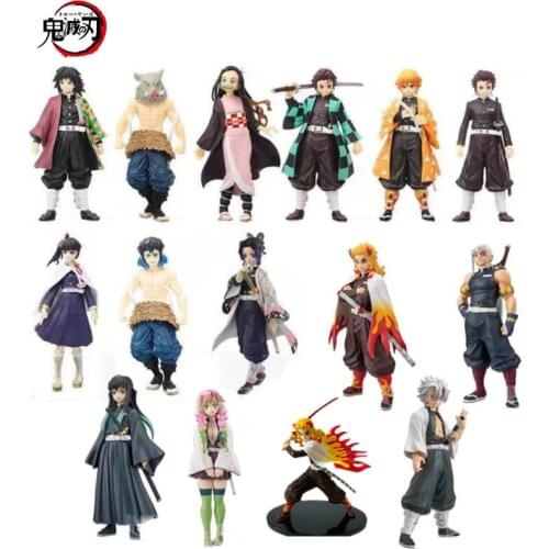 Demon Slayer Action Figure Tanjirou Nezuko PVC Figurine Kimetsu No Yaiba Figma Agatsuma Zenitsu Inosuke Giyuu Juguetes Toy Model