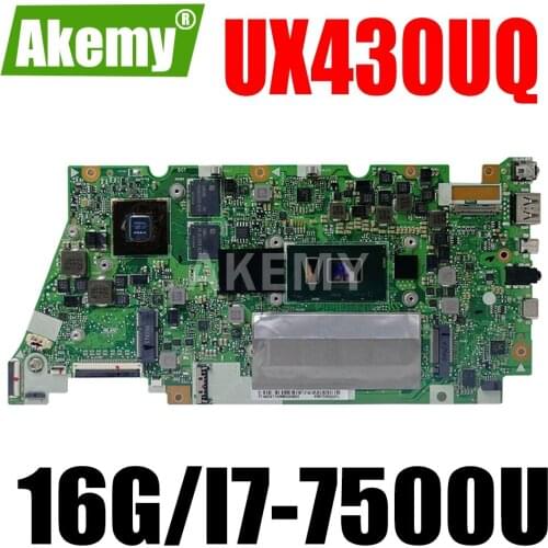 JIANSU UX430UQ Motherboard For ASUS UX430UV UX430UN UX430UQ UX430UQK Laotop Mainboard I7-7500U 16G RAM