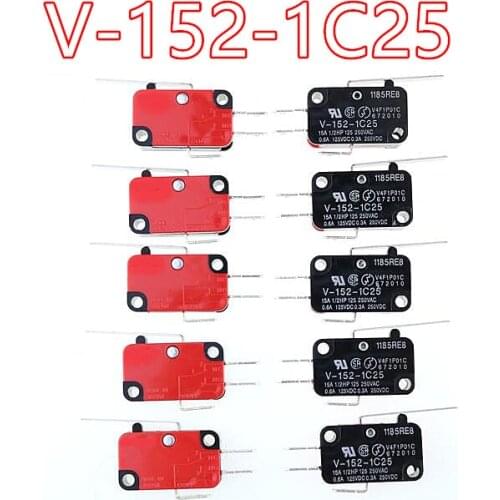 V-152-1C25 Roller Lever Arm SPDT 1NO 1NC Micro Limit Switch 3 Terminals Momentary