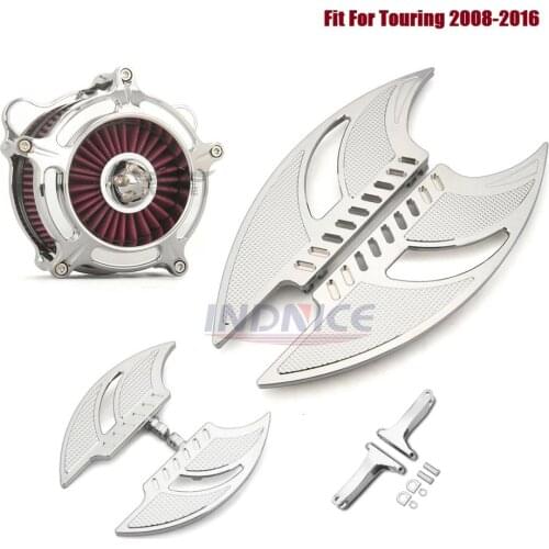 Chromed Front Rear Floorboard Foot pegs Air Cleaner filters Fit For harley 2008-2013 FLHTC Electra Glide Classic