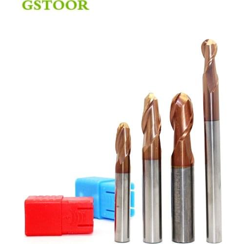 1PC HRC60 Ball End Mill length 100mm 150L 2 Flute cutting 6mm milling tungsten steel auger milling cutter