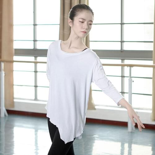 Summer Modal Long Sleeve Modern Dance T Shirt Professional Ballet Tops for Women Ballroom Yoga Tango Wear