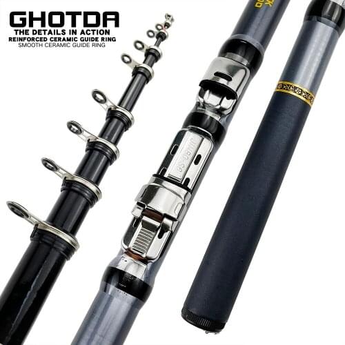 GHOTDA 1.5m 1.8M 2.1M 2.4M 2.7M 3.0m Mini Spinning Fishing Rod Telescopic Rock Carp Feeder Fishing Rod