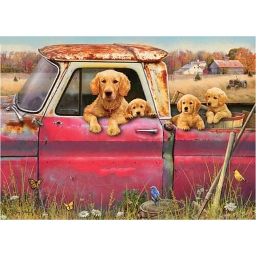 Handmade Diamond Mosaic 5D Diy Diamond Painting Full Square/Round Diamond Embroidery Golden retriever dog picture Decor TY64