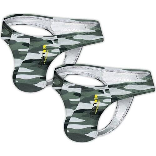 ADANNU Brand Men Sexy Underwear Mens Jockstraps Cotton Male Thong Comfortable Underpants Gay Cueca Low Waist Panties U Pouch