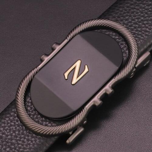 2021 New High Quality Z Letter Belt Mens Leather Luxury Automatic Buckle Black Fashion Belt Brand Formal Wear Cintos Masculinos