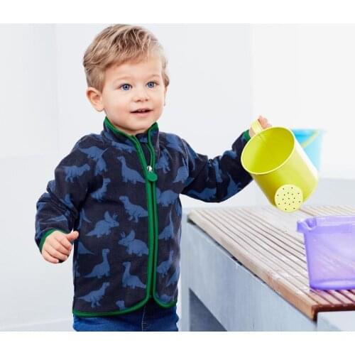 Autumn new boys in the childrens thin section polka dot cartoon casual warm fleece jacket