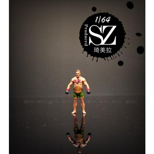 The New 1:64 Scale Resin Die-casting Mouth Cannon Boxer Doll Model Car Model Scene Layout Collection Decorative Toys