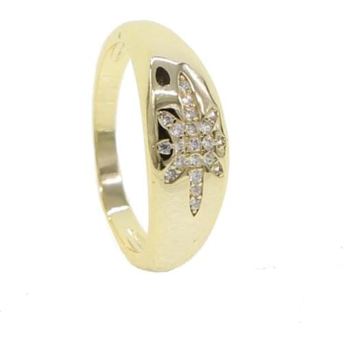 2020 new arrived high quality fashion gold color jewelry starburst signet finger ring usa size 6 7 8 band cz rings for women