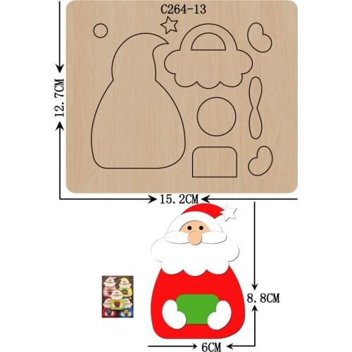 New Santa claus, card Wooden die Scrapbooking C-264-13 Cutting Dies