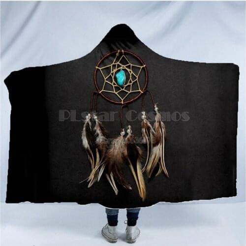 Plstar Cosmos Bear Totem/Native Indian Hooded Blanket 3D full print Wearable Blanket Adults kids men women style-2