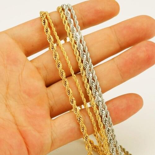 JHplated Necklace woman / man golden and Silver Twist chain of African Jewelry women chain Arabia / Ethiopia