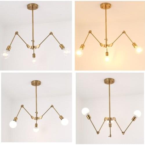 Loft Industrial Adjustable Spider Pendant Light Retro Creative personality Nordic Iron Satellite Lamps