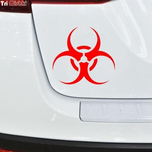 Hot Warning Biohazard Symbol Cartoon Graffiti Car Stickers Styling Bumper Decal Car KK15*14cm