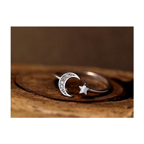 Drop shipping-Crescent Moon Star Ring