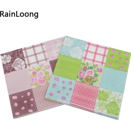 [RainLoong] Rose Floral Paper Napkin Event & Party Supplies Decor Decoration Tissue Decoupage Servilleta 1 pack (20pcs/pack)