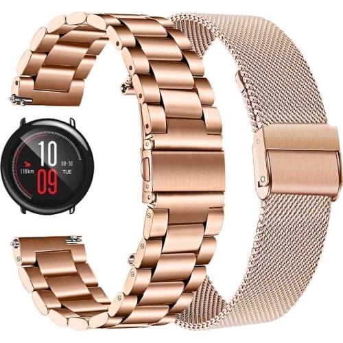 Milanese Stainless Steel Strap For Xiaomi Huami Amazfit Bip S Lite GTS GTR 2 47mm 42mm Bracelet Band 20mm 22mm Replace Watchband