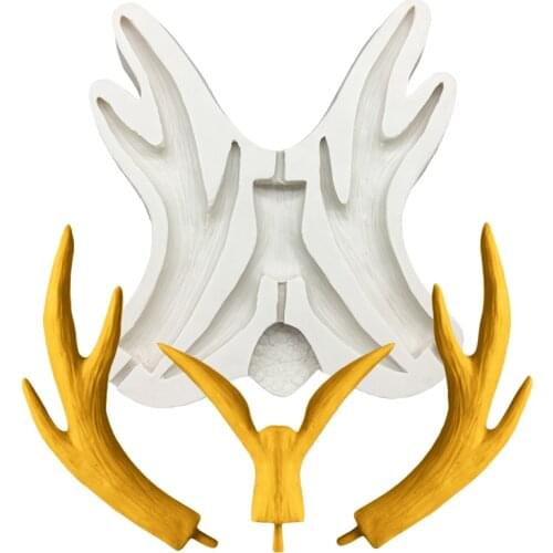 Christmas Reindeer Horn Silicone Sugarcraft Mold Resin Tools Cupcake Baking Mould Fondant Cake Decorating Tools