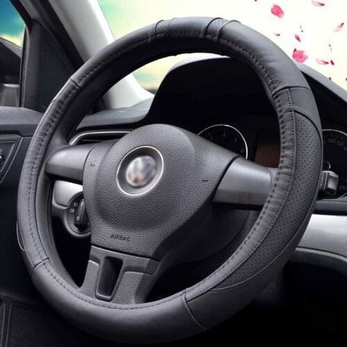 Sport Leather car steering wheel cover car-styling Not smelly Diameter 35/36/37/38/39/40 cm Also for D Shape Diameter 5 colors
