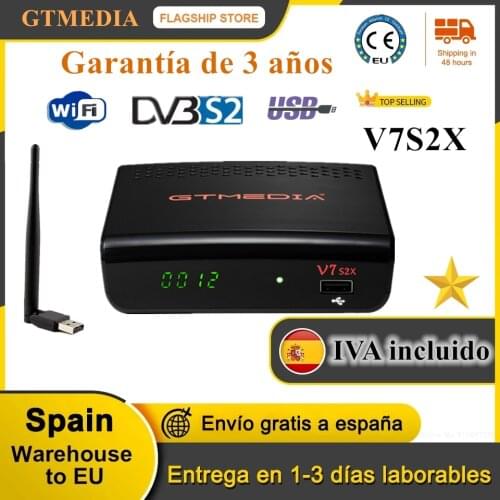 GTMEDIA V7PLUS DVB-S2 1080P HD Satellite Receiver+USB WIFI Russia DVB-T2 decoder DVB T DVB T2 Satellite Receiver