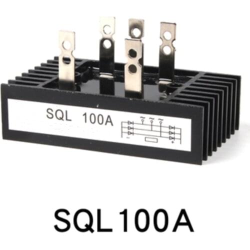 SQL-100A Amp 1000V Heatsink Shape 3 Phase Diode Metal Case Bridge Rectifier