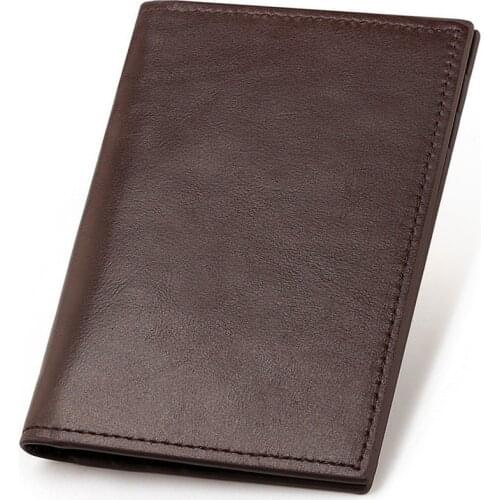 RFID Theft Protection Genuine Leather Thin Passport Covers Unisex Cowhide Leather Wallet for Travel Documents Slim Card Holders