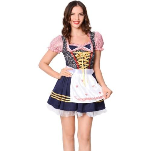 Traditional Ladies Oktoberfest Costume Parade Tavern Bartender Waitress Outfit Cosplay Carnival Halloween Fancy Party Dress