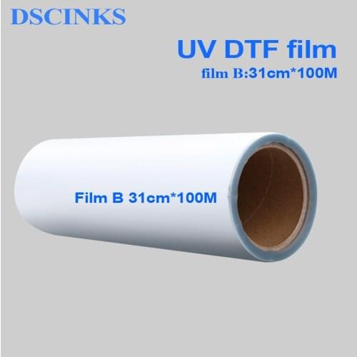 UV film B 31cm*100M UV DTF film Stick to phone case cup metal glass bottle UV Transfer Film DTF printer
