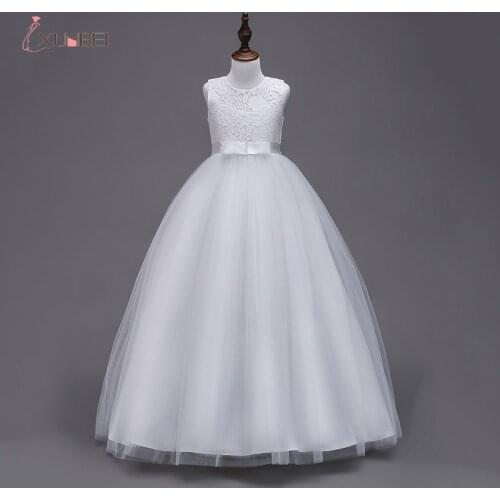 In Stock Princess White Flower Girl Dresses Girls Pageant Dresses First Communion Dresses Evening Party Dresses