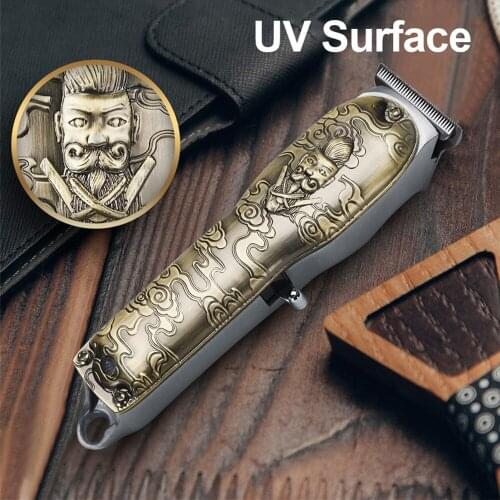 Vintage Engraving Display Fader Electric Hair Clipper For Men Rechargeable LED Light Shaver Trimmer Beard Barber Hair Trimmer