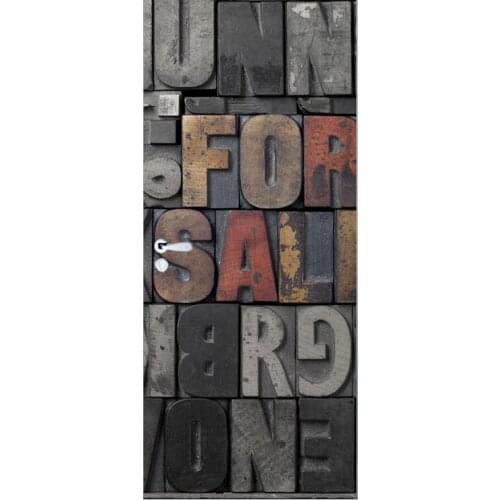 Vintage 3D Door Sticker Europe Self-adhesive PVC London Decor Door Wallpaper Refrigerator Stickers for Bedroom Home Decoration