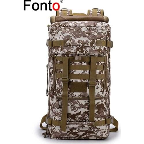 50L Outdoor Backpack Military Molle Tactical Bag Rucksack Hiking Camping Camouflage Water Resistant Sport Bags