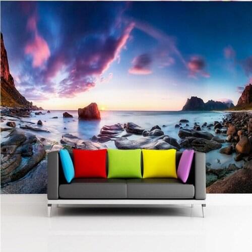 Wellyu Custom large-scale mural home decoration photo background art beach photography landscape background wallpaper