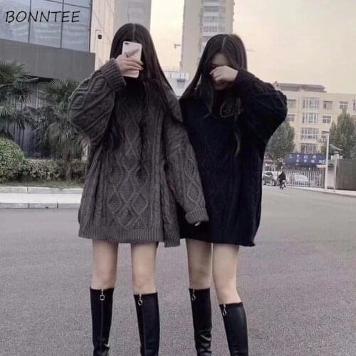 4 Colors Pullovers Women Argyle Korean Style Chic Friends All-match Popular Trendy Elegant Ulzzang Female Sweaters Spring Knit