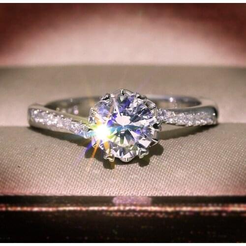 Woman Jewelry Diamond Silver wedding rings for couples 925 Sterling Silver Retro Diamond Rings Filled Womens Engagement Luxury