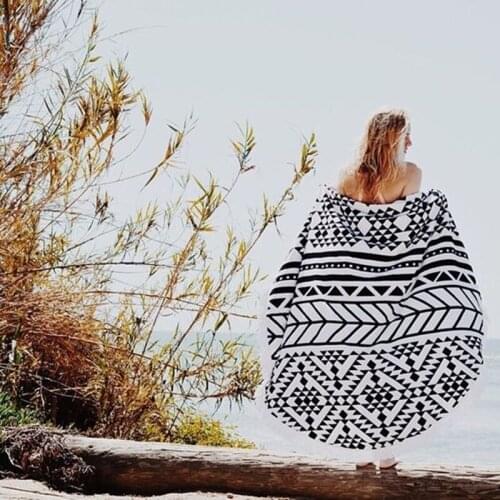 2017 Cotton Velvet Round Beach Towel Yoga Mat Fringed Beach Towel Printing