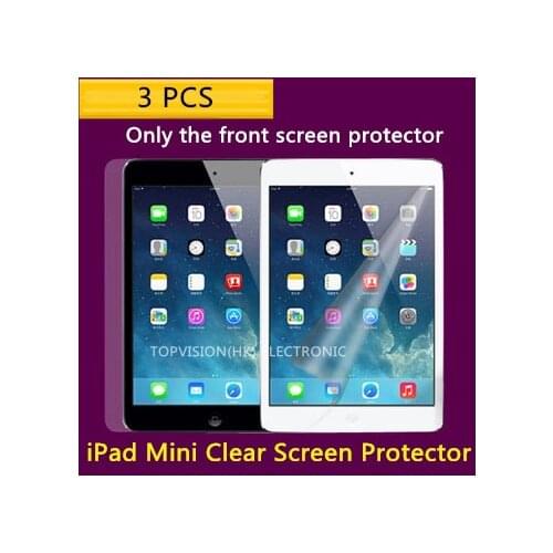 3PCS/ Pack hd clear front lcd screen protector for apple ipad mini 1 2 3 protetive film carton package & can check online