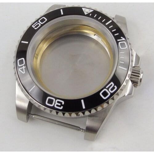 40mm Accessories Parts Watch Case Sapphire Crystal Seeing-Through / Solid Backcover Fit NH35 NH35A Stainless Steel High Quality