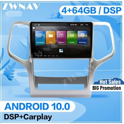 Tesla screen Android 10.0 Car Multimedia Player For Jeep Grand Cherokee 2008-2013 car GPS Navi Auto audio radio stereo head unit